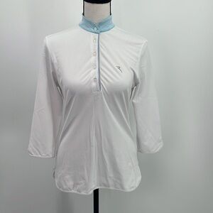 UEC Chervo Golf Italian 3/4 sleeve shirt white I42 is US small